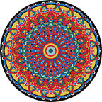 Americana Tribal Pattern Carpet Red Polyester Carpet Machine Washable Non-Slip Area Rug for Bedroom