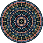 Americana concentric circles pattern rug blue and green polyester rug machine washable non-slip rug for the bedroom