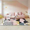 Pink and Gold Bedroom Carpet Novelty Geometric Irregular Shape Dots Pattern Rug Polyester Non-slip Area Rug