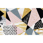 Pink and Gold Bedroom Carpet Novelty Geometric Irregular Shape Dots Pattern Rug Polyester Non-slip Area Rug