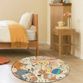 Stylish Cartoon Dog Pattern Rug Yellow Children's Rug Polyester Washable Non-Slip Rug for the Children's Room