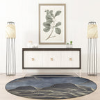 Modern swirl stripe pattern rug with mountain dark gray polyester rug machine washable non-slip area rug for bedroom