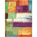 Unique Brushstroke Painting Print Rug Multicolor Nordic Rug Polyester Washable Non-Slip Backing Rug for the Living Room