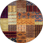 Yellow Southwestern Rug Polyester tribal checkered pattern rug washable with non-slip backing rug for the living room