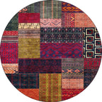 Yellow Southwestern Rug Polyester tribal checkered pattern rug washable with non-slip backing rug for the living room