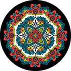Persian Floral Pattern Carpet Red and Blue Polyester Carpet Machine Washable Non-Slip Carpet for the Bedroom