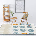 Novelty living room rug in ivory geometry circle print rug polyester machine washable area rug