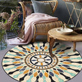 American tribal pattern rug apricot polyester rug machine washable non-slip rug for bedroom