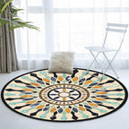 American tribal pattern rug apricot polyester rug machine washable non-slip rug for bedroom