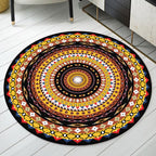 Orange Sou'wester Rug Polyester concentric circles pattern rug washable non-slip backing rug for living room