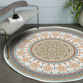 American concentric circles pattern carpet with floral yellow polyester carpet machine washable non-slip rug for bedroom