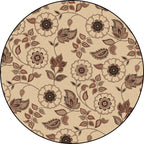 Griess Vintage Carpet Polyester Flower and Leaf Pattern Carpet Washable Non-Slip Underlay Carpet for Living Room