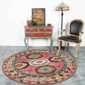 Americana Tribal Pattern Carpet Red Polyester Carpet Machine Washable Non-Slip Area Rug for Bedroom