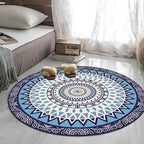 American concentric circles pattern rug blue polyester rug machine washable anti-slip area rug for bedroom