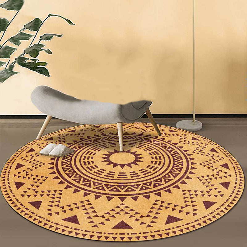 Blue and green southwest rug Polyester geometric pattern rug washable non-slip backing rug for living room
