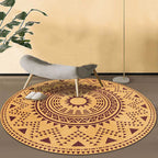 Blue and green southwest rug Polyester geometric pattern rug washable non-slip backing rug for living room