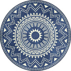 Blue and green southwest rug Polyester geometric pattern rug washable non-slip backing rug for living room