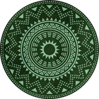 Blue and green southwest rug Polyester geometric pattern rug washable non-slip backing rug for living room