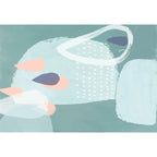 Green Bedroom Carpet Novelty Color Block Watercolor Painting Pattern Carpet Polyester Non-Slip Back Carpet