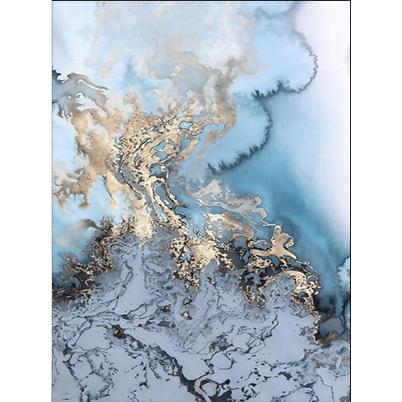 Unique Watercolor Pattern Carpet Blue and Grey Modern Carpet Polyester Washable Non-Slip Backing Area Rug for Living Room