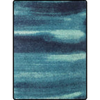 Blue contemporary rug polyester abstract rug washable non-slip backing rug for the living room