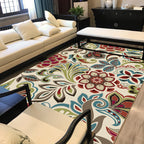 Traditional paisley pattern carpet with floral beige multi-colored classic carpet polyester washable non-slip backing carpet for living room