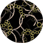 Modern living room rug in black belt chain pattern Rug Polyester Washable Pet-friendly area rug