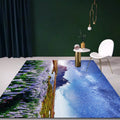 Stylish lavender pattern rug with galactic blue modern rug made of polyester washable non-slip backing rug for the living room