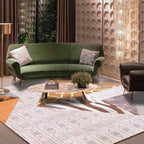 Funky Animal Skin Print Rug Pink Nordic Rug Polyester Washable Non-Slip Back Rug for Living Room