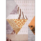 Funky Animal Skin Print Rug Pink Nordic Rug Polyester Washable Non-Slip Back Rug for Living Room