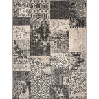 Gray Shabby Chic Carpet Polyester Tribal Pattern Carpet Washable Non-slip Backing Carpet for Living Room