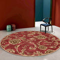 Classic floral pattern rug with leaf Red polyester rug machine washable non-slip rug for the bedroom