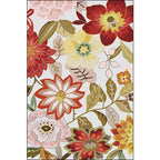 Classic floral patterned rug with leaf white and red traditional rug polyester washable non-slip backing living room wallpaper