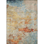 Stylish Abstract Rug Orange Industrial Rug Polyester Washable Non-Slip Back Rug for the Living Room
