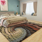 Modern Watercolor Pattern Rug Brown Multicolor Polyester Rug Machine Washable Non-Slip Rug for Bedroom