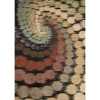 Modern Watercolor Pattern Rug Brown Multicolor Polyester Rug Machine Washable Non-Slip Rug for Bedroom