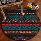 Green Southwest Carpet Polyester geometric pattern rug washable non-slip backing rug for living room