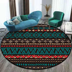 Green Southwest Carpet Polyester geometric pattern rug washable non-slip backing rug for living room
