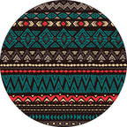 Green Southwest Carpet Polyester geometric pattern rug washable non-slip backing rug for living room