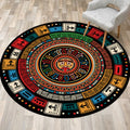 Multicolored southwestern rug made of polyester with tribal pattern, washable, non-slip backing rug for the living room