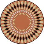 Orange Sou'wester Carpet Polyester Geometric Pattern Carpet Washable Non-Slip Underlay Carpet for Living Room