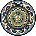 Classic floral pattern carpet blue tribal carpet polyester washable non-slip backing carpet for the living room