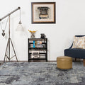 Scandinavian Modern Carpet in Gray Abstract Cement Pattern Carpet Polyester Washable Non-Slip Rug for Home Decoration