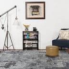 Scandinavian Modern Carpet in Gray Abstract Cement Pattern Carpet Polyester Washable Non-Slip Rug for Home Decoration