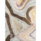 Ivory and brown bedroom rug Modern abstract stone pattern area rug Polyester pet-friendly washable rug