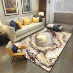 Brown bedroom rug Modern abstract stone-sand pattern area rug Polyester machine washable rug