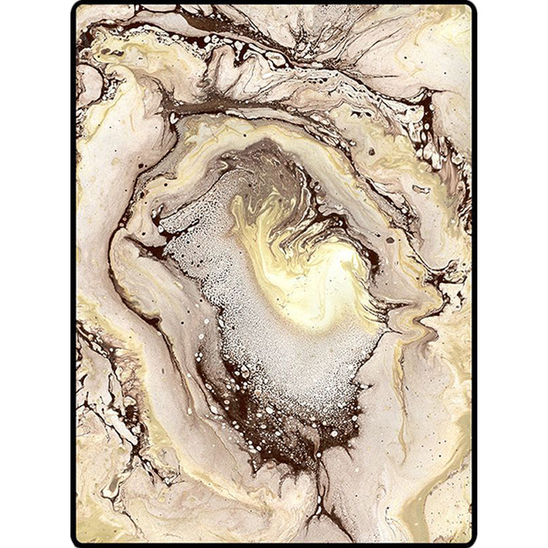 Brown bedroom rug Modern abstract stone-sand pattern area rug Polyester machine washable rug
