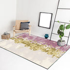 Ivory and Pink Bedroom Rug Modern Abstract Painting Pattern Rug Polyester Washable Rug