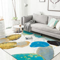 White Bedroom Carpet Novelty Color Block Splash Pattern Area Rug Polyester Washable Non-Slip Backing Carpet