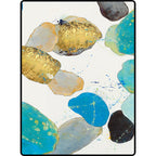 White Bedroom Carpet Novelty Color Block Splash Pattern Area Rug Polyester Washable Non-Slip Backing Carpet